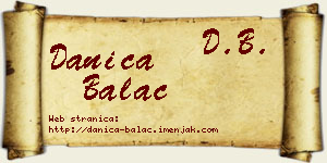 Danica Balać vizit kartica